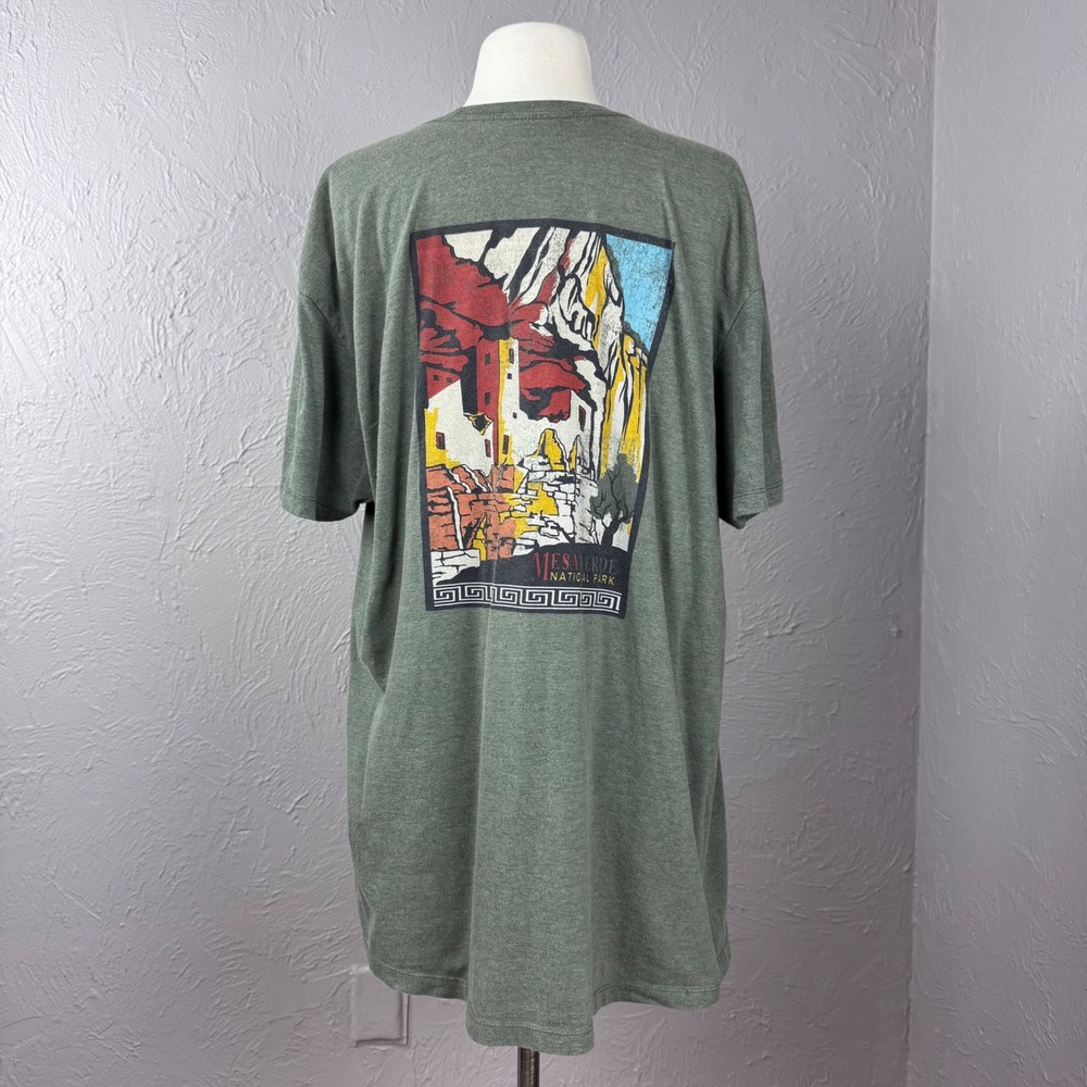 Vtg XL (see measurements) Mesa Verde National Park Green shirt worn comfy cozy - Picture 1 of 6